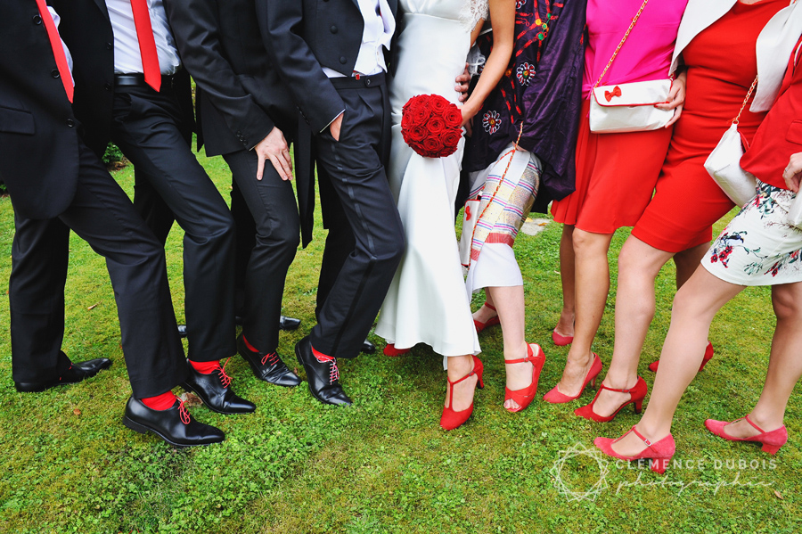 Mariée chaussures rouges sale