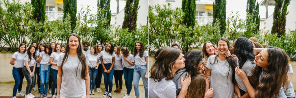 photo de groupe d'une future mariée et de ses amies