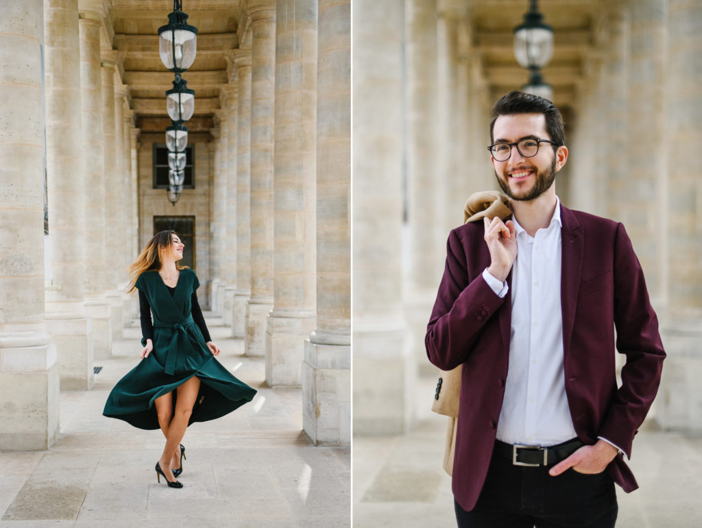 les portraits d'un homme et d'une femme à Paris